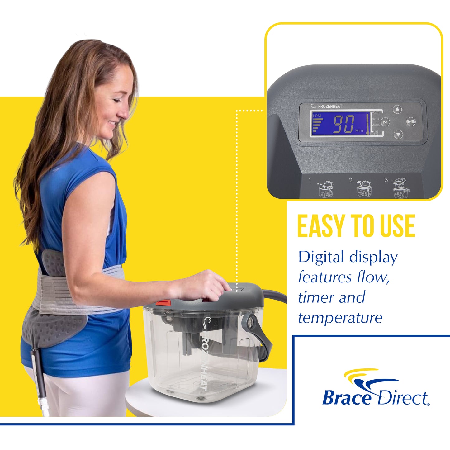 Brace Direct Digital Frozen Heat Therapy Unit - Hot & Cold Therapy Machine for Post-Workout & Injury Recovery