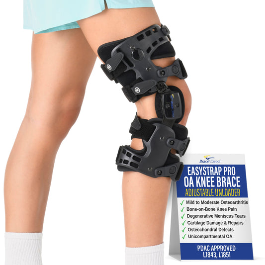Brace Align EasyStrap Pro OA Knee Brace - Adjustable Unloader for Osteoarthritis, Meniscus & Cartilage Injuries - PDAC L1843/L1851