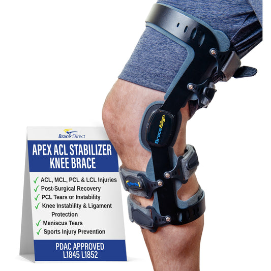 Brace Align Apex ACL Stabilizer Knee Brace - Double Upright Ligament Support with Adjustable ROM Hinge - PDAC L1845 L1852