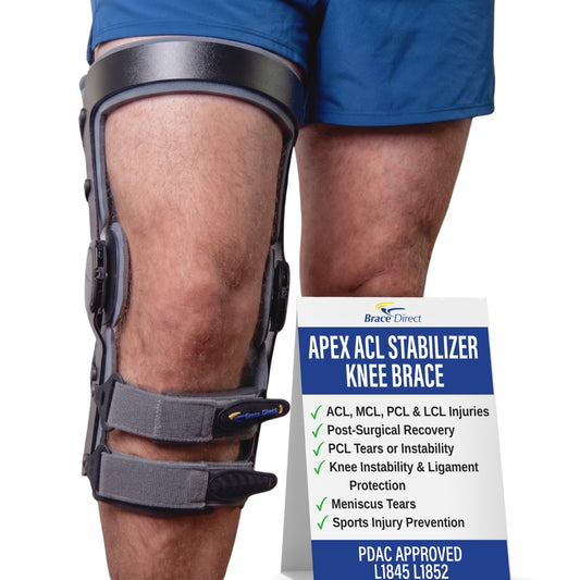 Brace Align Apex ACL Stabilizer Knee Brace - Double Upright Ligament Support with Adjustable ROM Hinge - PDAC L1845 L1852
